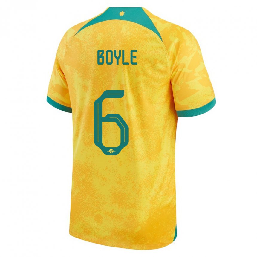 Kinderen Australisch Martin Boyle #6 Gouden Thuisshirt Thuistenue 22-24 T-shirt