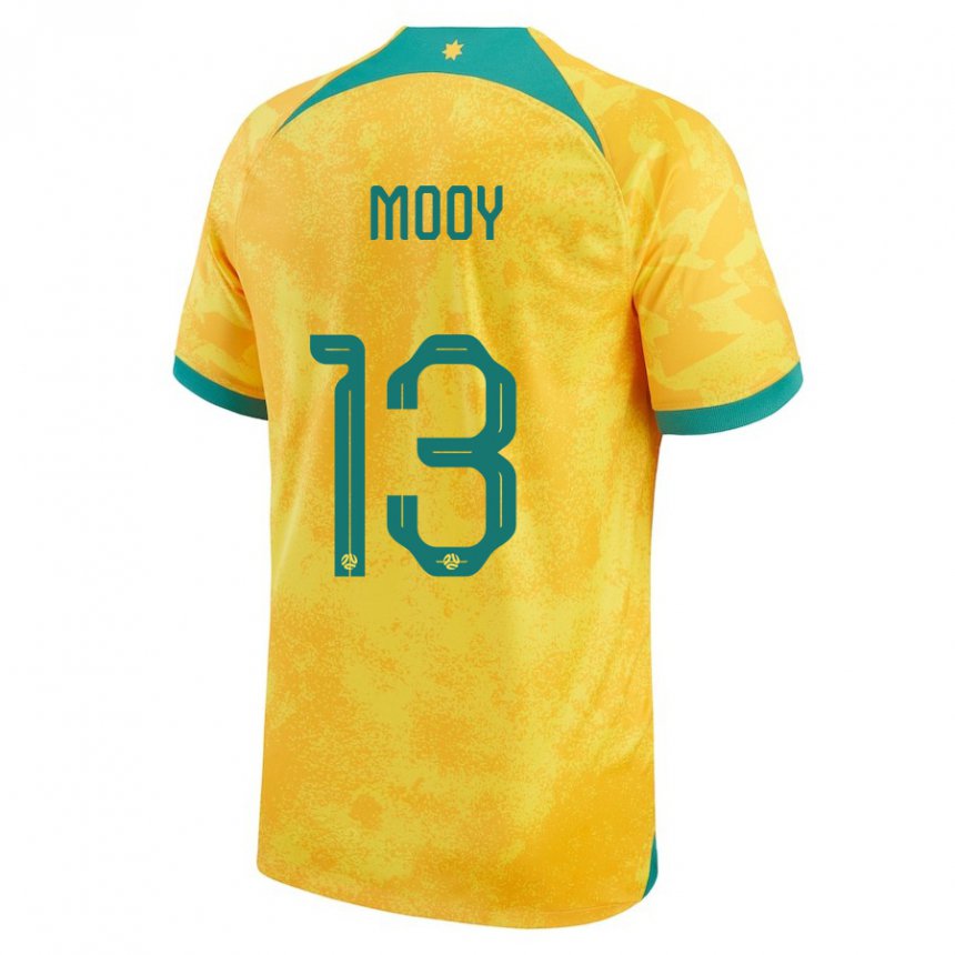 Kinderen Australisch Aaron Mooy #13 Gouden Thuisshirt Thuistenue 22-24 T-shirt