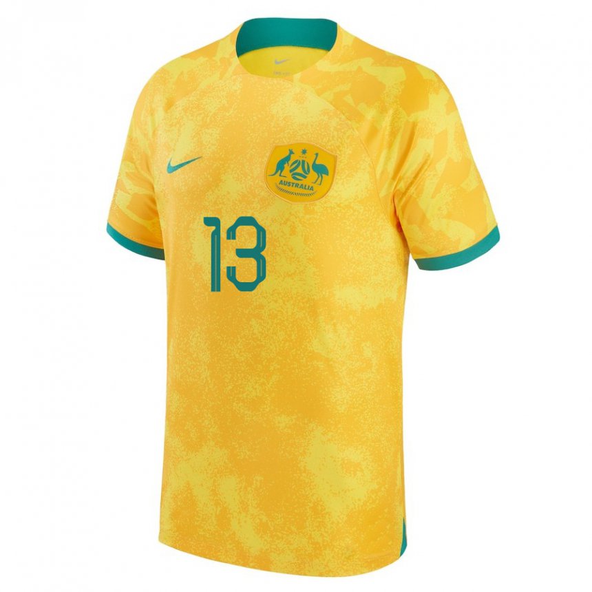 Kinderen Australisch Aaron Mooy #13 Gouden Thuisshirt Thuistenue 22-24 T-shirt