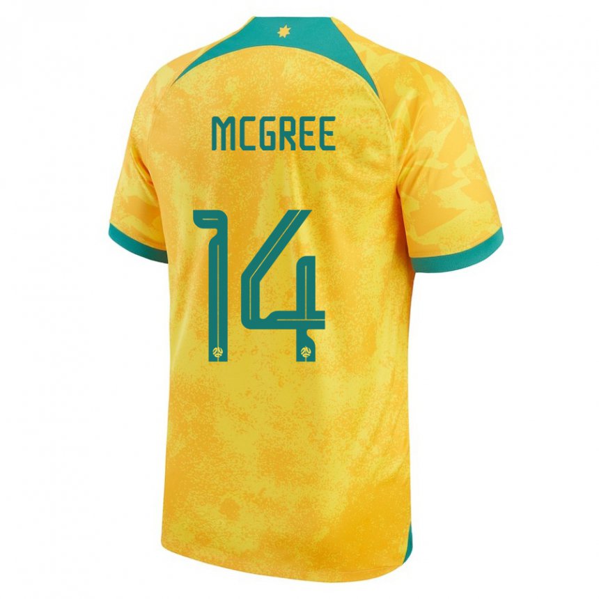 Kinderen Australisch Riley Mcgree #14 Gouden Thuisshirt Thuistenue 22-24 T-shirt