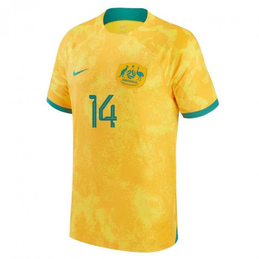 Kinderen Australisch Riley Mcgree #14 Gouden Thuisshirt Thuistenue 22-24 T-shirt