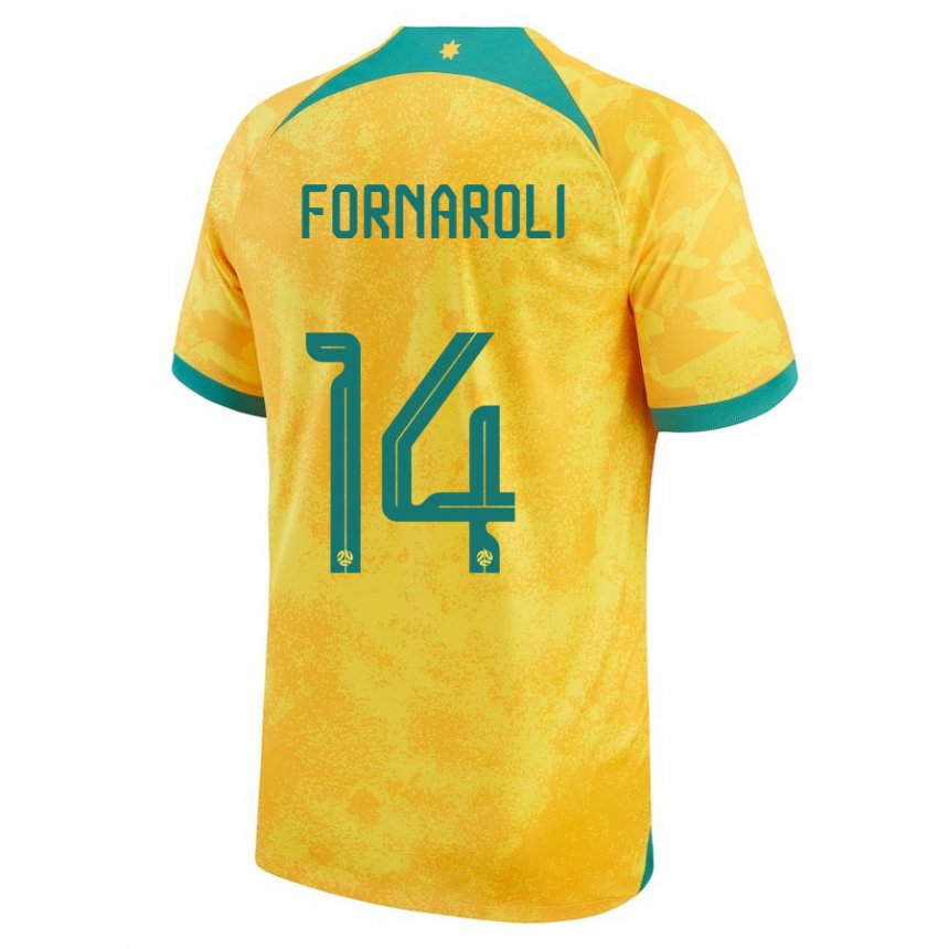 Kinderen Australisch Bruno Fornaroli #14 Gouden Thuisshirt Thuistenue 22-24 T-shirt