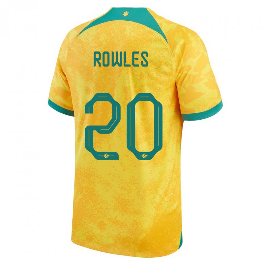 Kinderen Australisch Kye Rowles #20 Gouden Thuisshirt Thuistenue 22-24 T-shirt