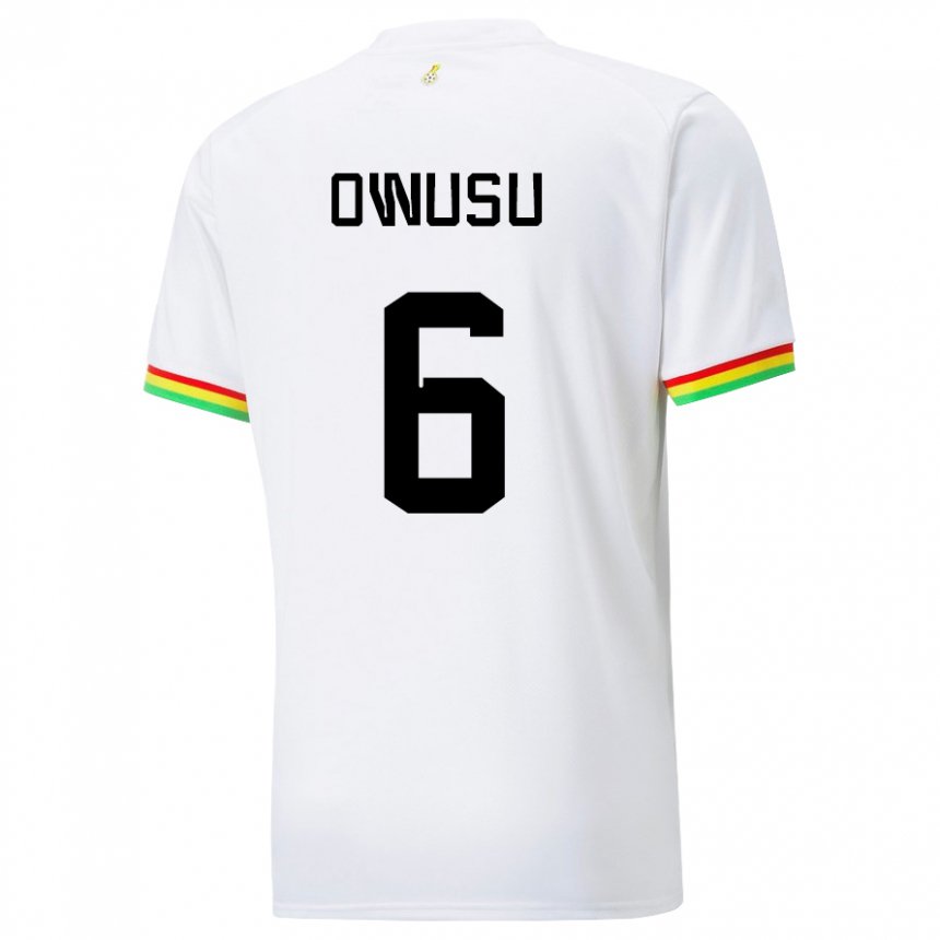 Kinderen Ghanees Elisha Owusu #6 Wit Thuisshirt Thuistenue 22-24 T-shirt