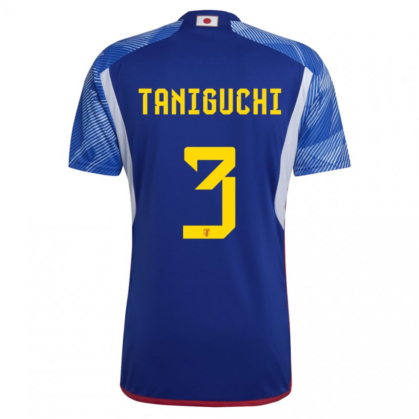 Kinderen Japans Shogo Taniguchi #3 Koningsblauw Thuisshirt Thuistenue 22-24 T-shirt