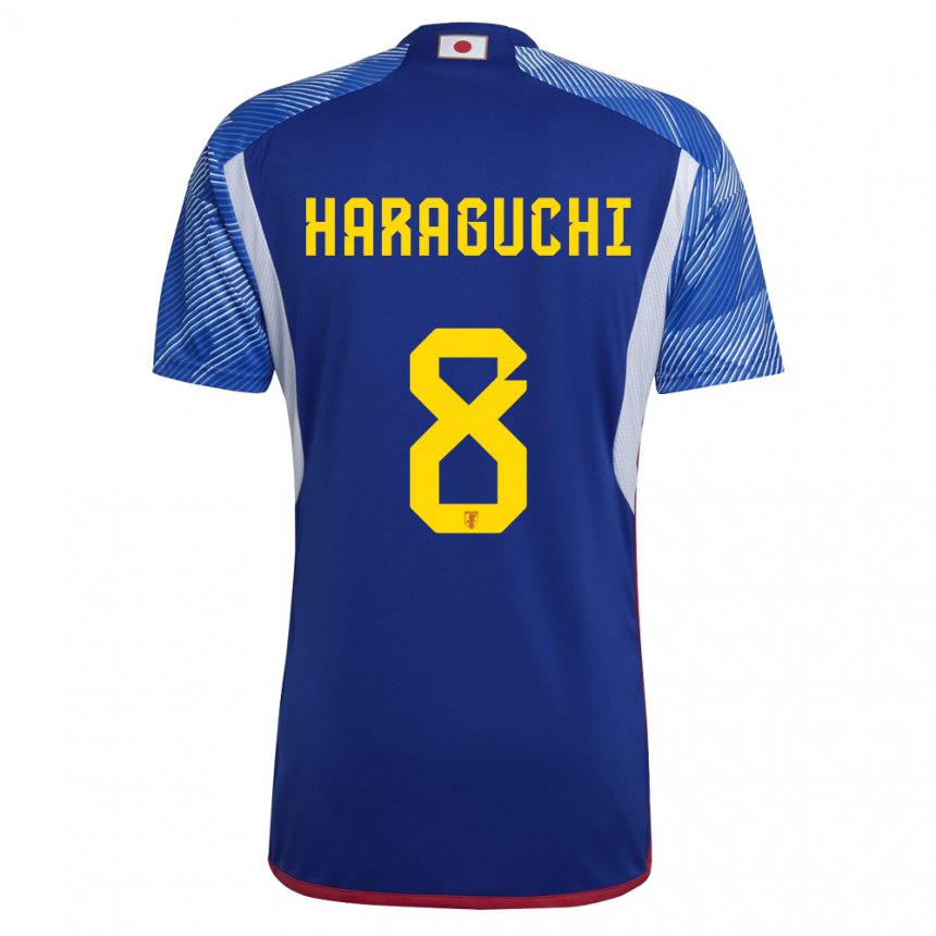 Kinderen Japans Genki Haraguchi #8 Koningsblauw Thuisshirt Thuistenue 22-24 T-shirt