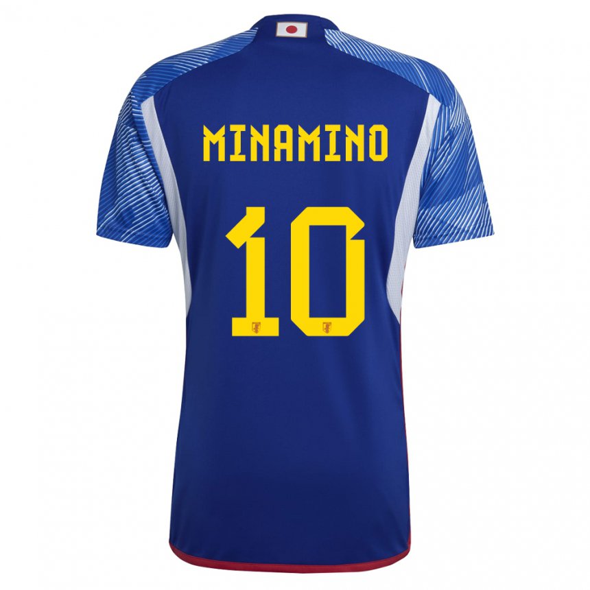 Kinderen Japans Takumi Minamino #10 Koningsblauw Thuisshirt Thuistenue 22-24 T-shirt