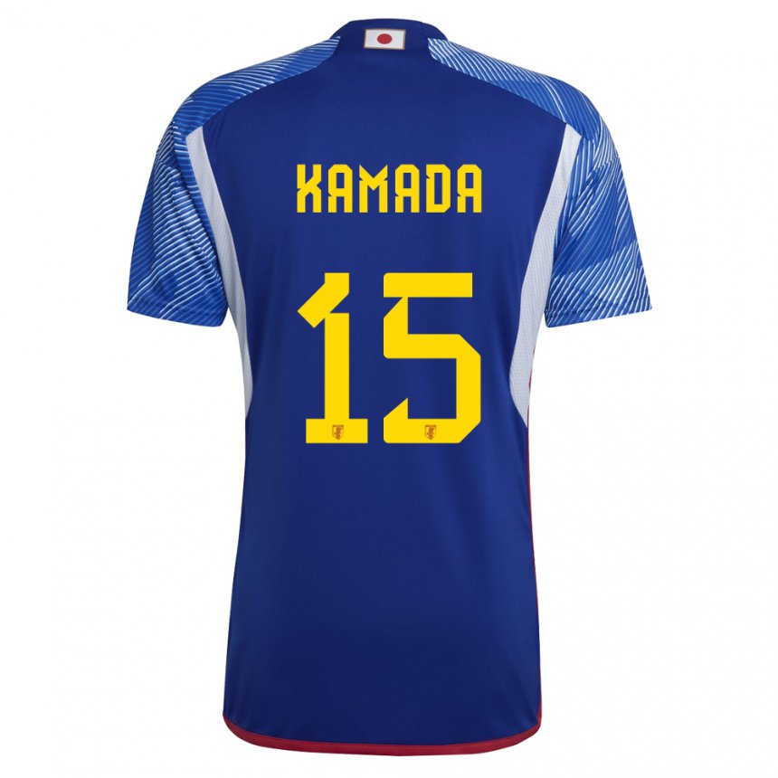 Kinderen Japans Daichi Kamada #15 Koningsblauw Thuisshirt Thuistenue 22-24 T-shirt