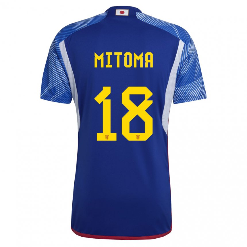 Kinderen Japans Kaoru Mitoma #18 Koningsblauw Thuisshirt Thuistenue 22-24 T-shirt