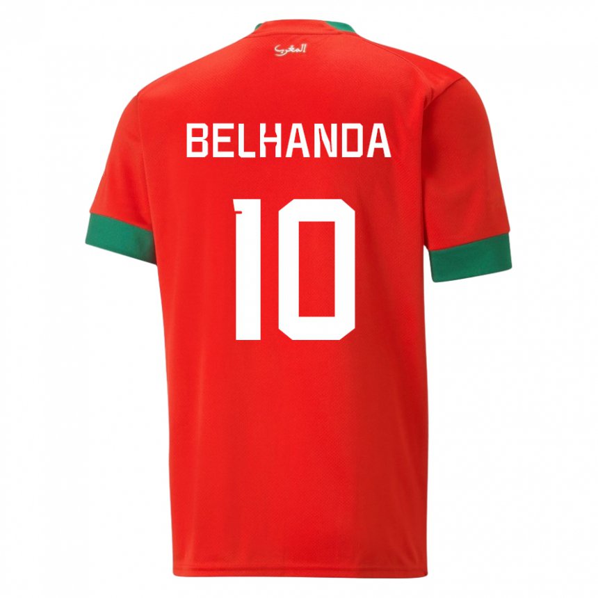 Kinderen Marokkaans Youness Belhanda #10 Rood Thuisshirt Thuistenue 22-24 T-shirt