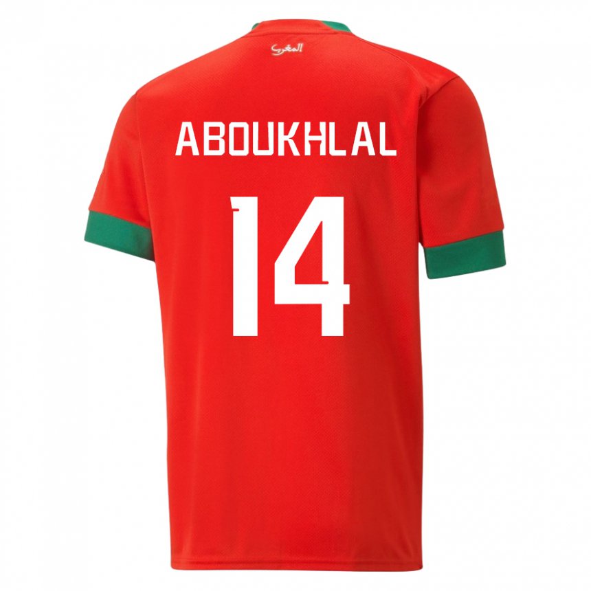 Kinderen Marokkaans Zakaria Aboukhlal #14 Rood Thuisshirt Thuistenue 22-24 T-shirt