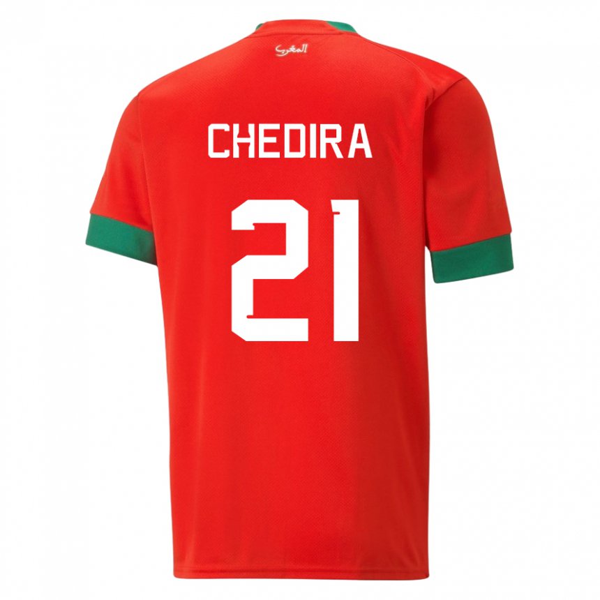 Kinderen Marokkaans Walid Chedira #21 Rood Thuisshirt Thuistenue 22-24 T-shirt