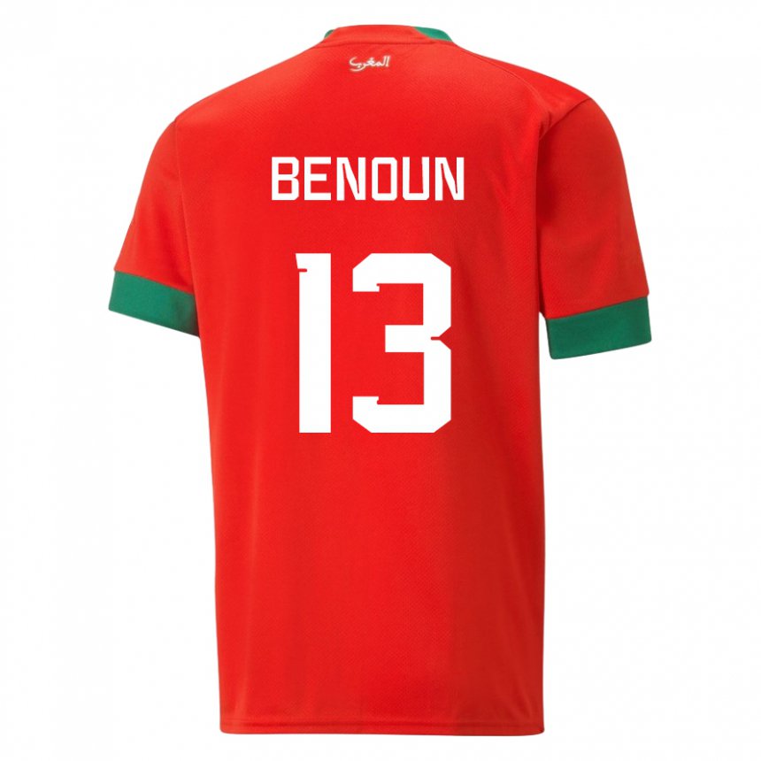 Kinderen Marokkaans Badr Benoun #13 Rood Thuisshirt Thuistenue 22-24 T-shirt