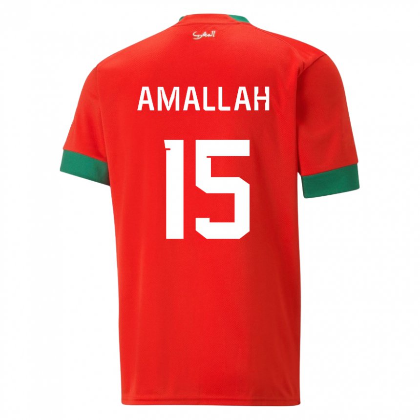 Kinderen Marokkaans Selim Amallah #15 Rood Thuisshirt Thuistenue 22-24 T-shirt