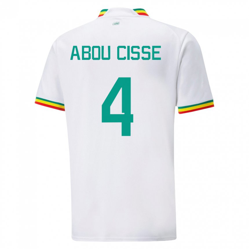 Kinderen Senegalees Pape Abou Cisse #4 Wit Thuisshirt Thuistenue 22-24 T-shirt