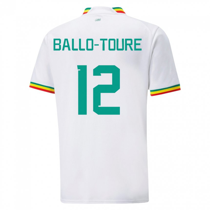 Kinderen Senegalees Fode Ballo-toure #12 Wit Thuisshirt Thuistenue 22-24 T-shirt