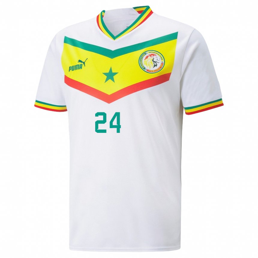 Kinderen Senegalees Moustapha Name #24 Wit Thuisshirt Thuistenue 22-24 T-shirt