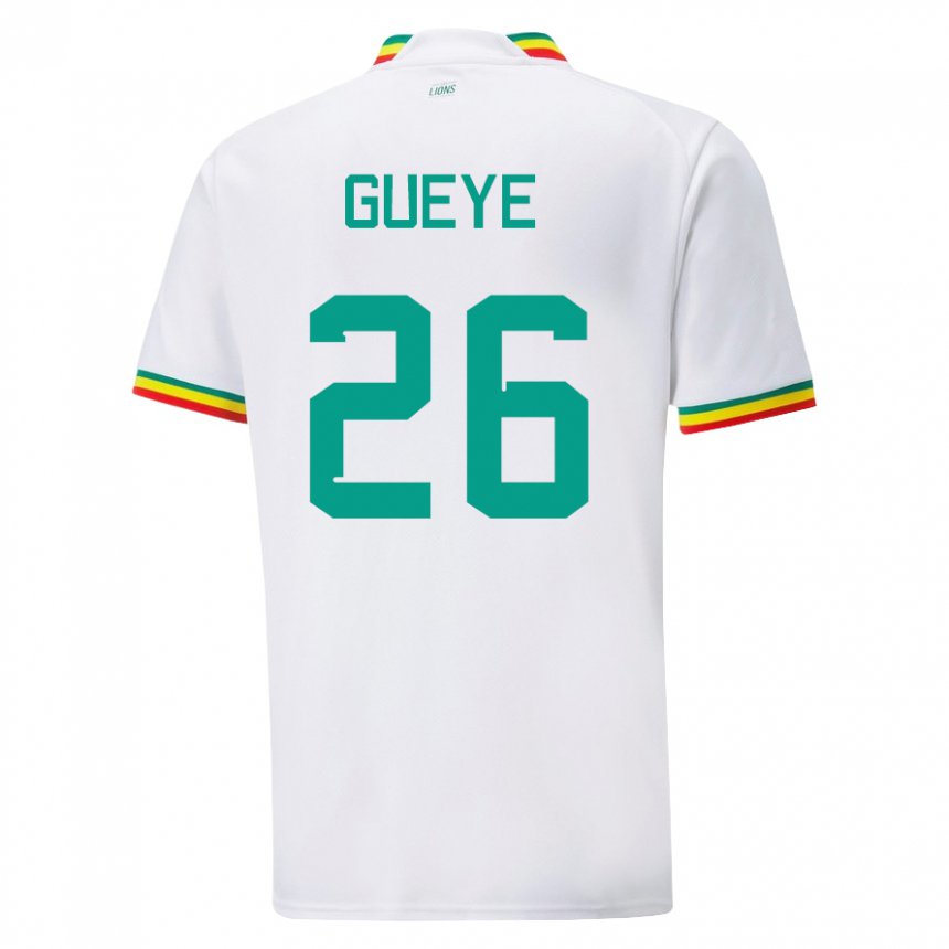Kinderen Senegalees Pape Gueye #26 Wit Thuisshirt Thuistenue 22-24 T-shirt