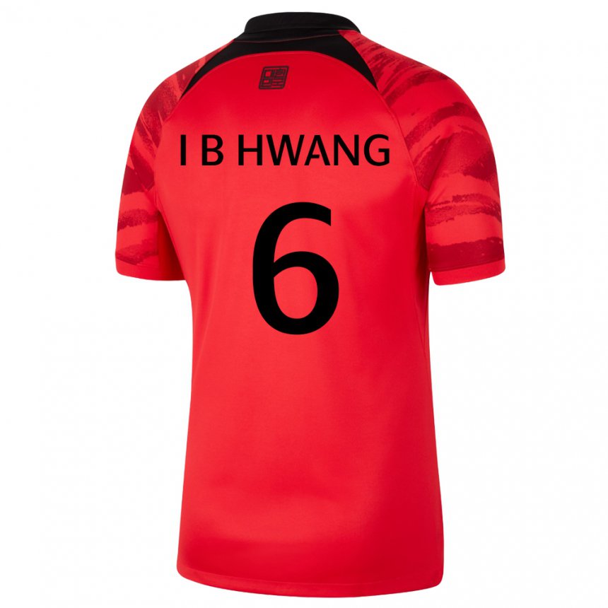 Kinderen Zuid-koreaans In-beom Hwang #6 Rood Zwart Thuisshirt Thuistenue 22-24 T-shirt