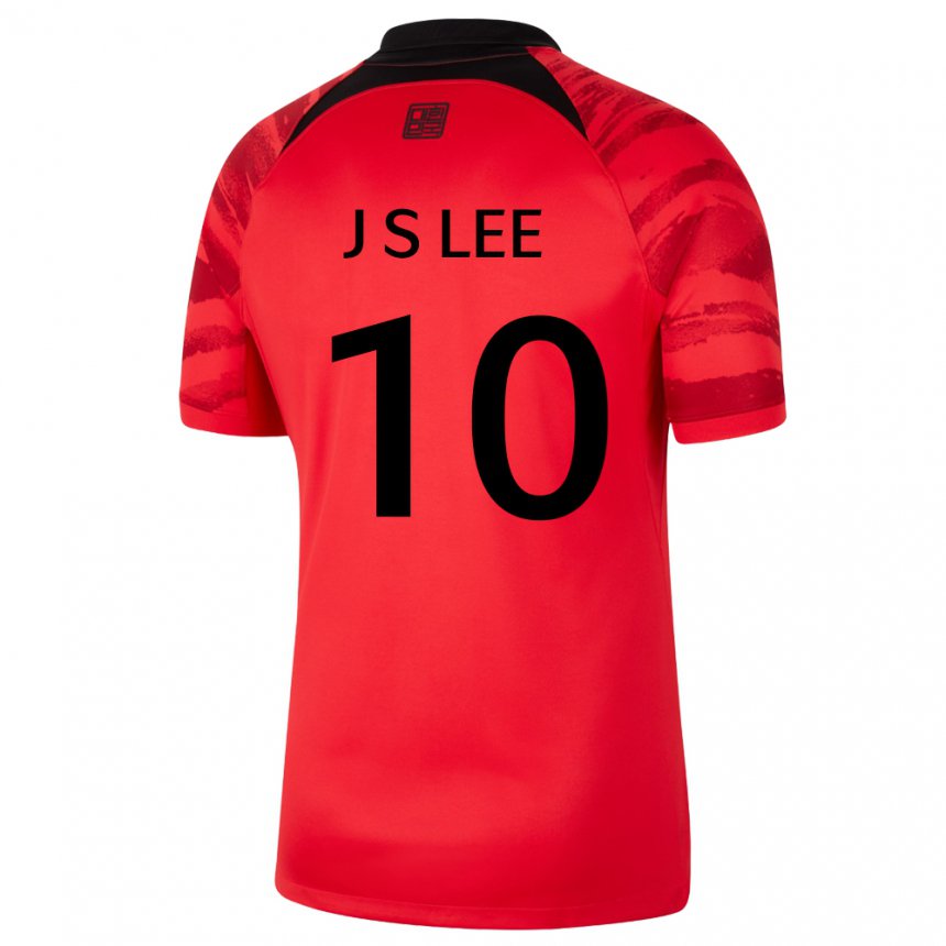 Kinderen Zuid-koreaans Jae-sung Lee #10 Rood Zwart Thuisshirt Thuistenue 22-24 T-shirt