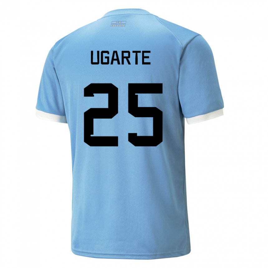 Kinderen Uruguayaans Manuel Ugarte #25 Blauw Thuisshirt Thuistenue 22-24 T-shirt