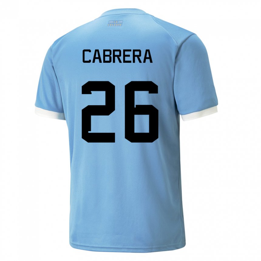 Kinderen Uruguayaans Leandro Cabrera #26 Blauw Thuisshirt Thuistenue 22-24 T-shirt