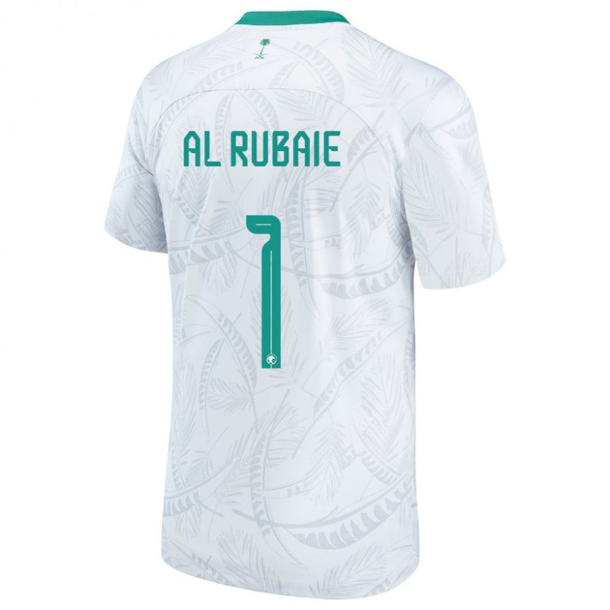 Kinderen Saoedi-arabisch Mohammed Al Rubaie #1 Wit Thuisshirt Thuistenue 22-24 T-shirt