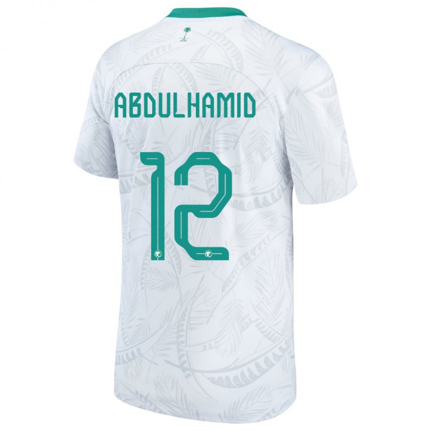 Kinderen Saoedi-arabisch Saud Abdulhamid #12 Wit Thuisshirt Thuistenue 22-24 T-shirt