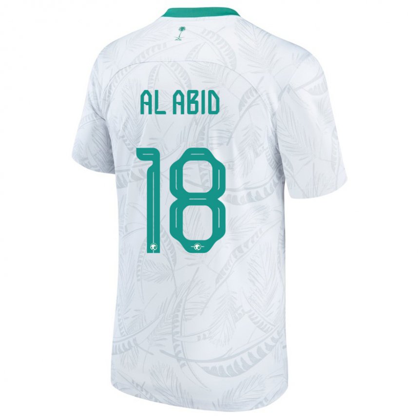 Kinderen Saoedi-arabisch Nawaf Al Abid #18 Wit Thuisshirt Thuistenue 22-24 T-shirt