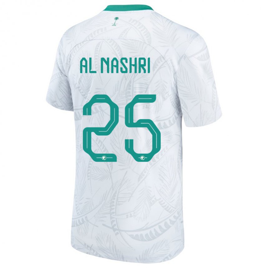 Kinderen Saoedi-arabisch Awad Al Nashri #25 Wit Thuisshirt Thuistenue 22-24 T-shirt