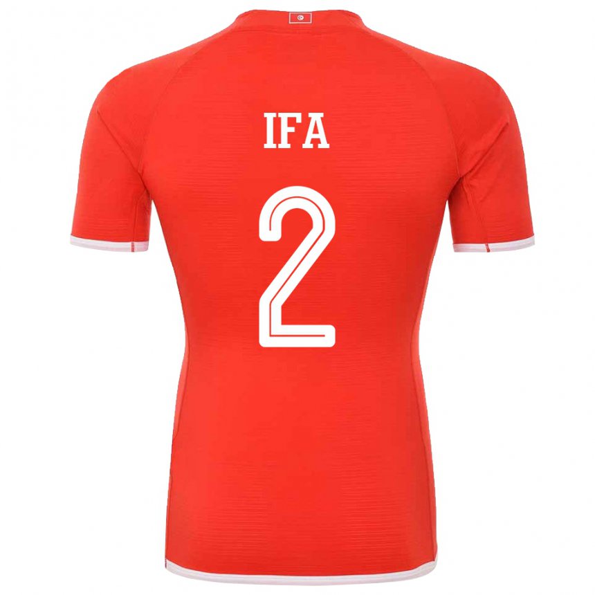 Kinderen Tunesisch Bilel Ifa #2 Rood Thuisshirt Thuistenue 22-24 T-shirt