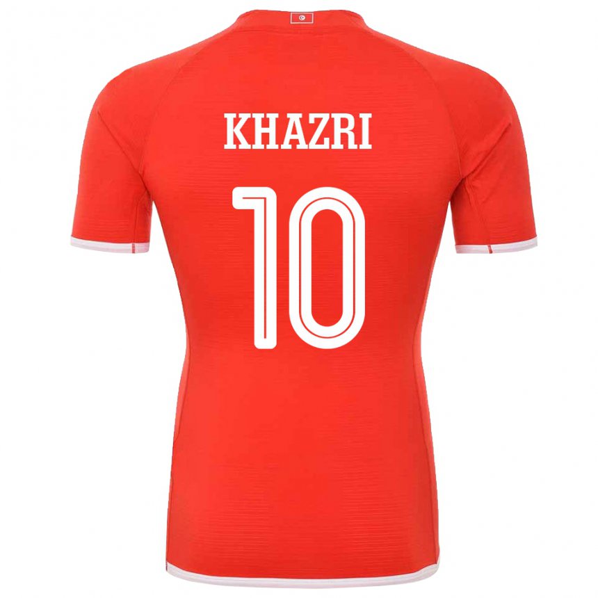 Kinderen Tunesisch Wahbi Khazri #10 Rood Thuisshirt Thuistenue 22-24 T-shirt