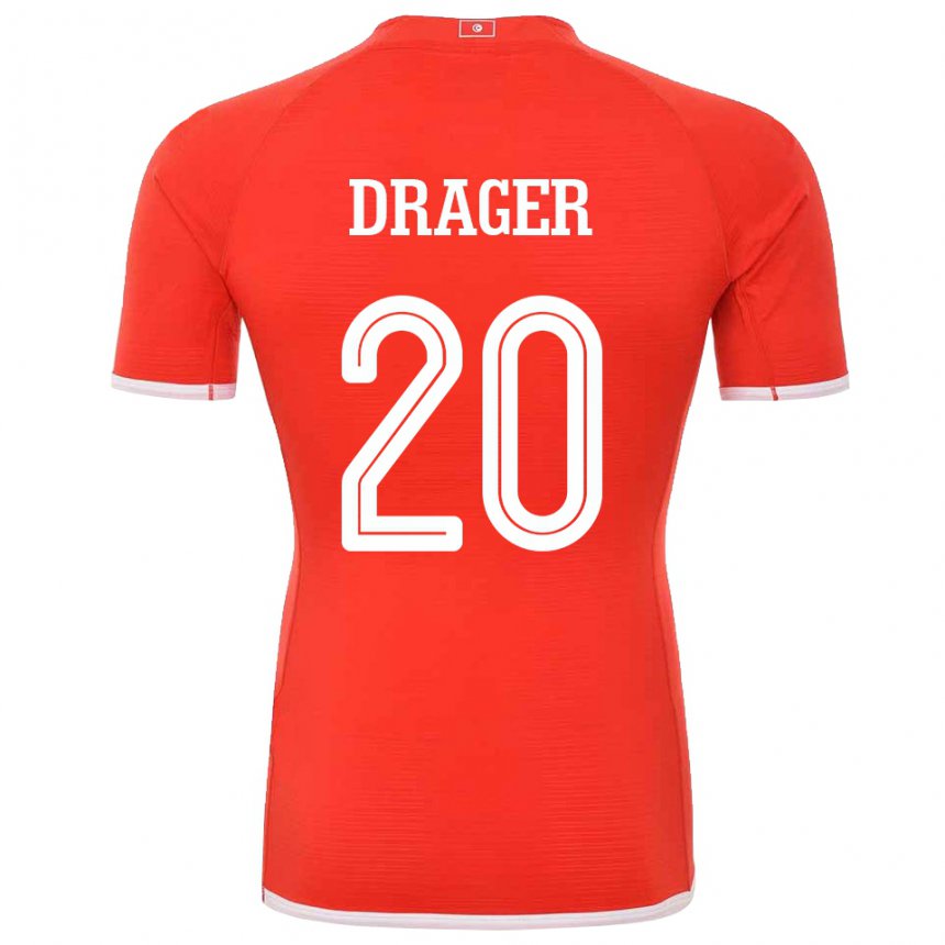 Kinderen Tunesisch Mohamed Drager #20 Rood Thuisshirt Thuistenue 22-24 T-shirt