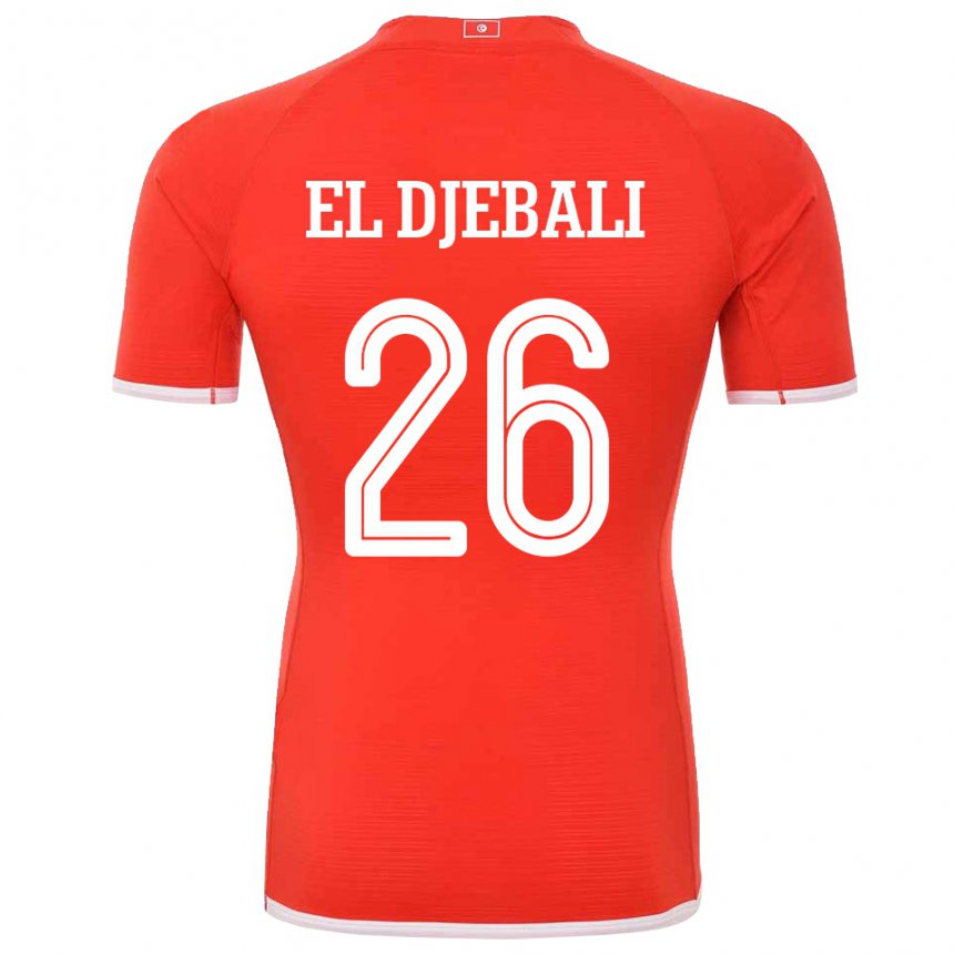 Kinderen Tunesisch Chaim El Djebali #26 Rood Thuisshirt Thuistenue 22-24 T-shirt
