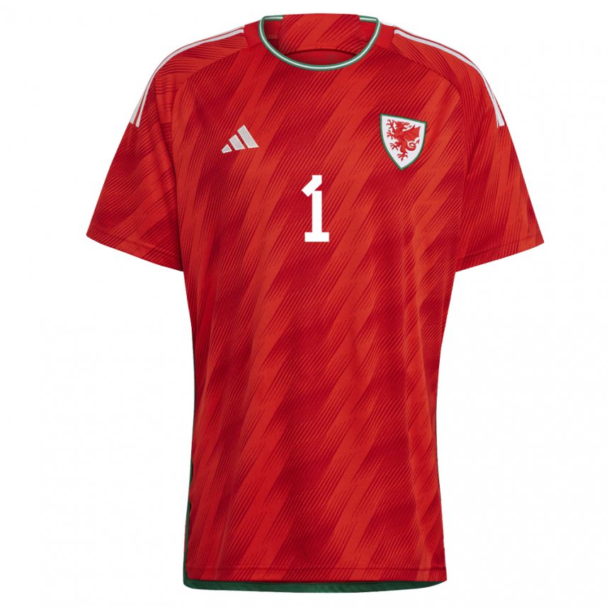 Kinderen Welsh Wayne Hennessey #1 Rood Thuisshirt Thuistenue 22-24 T-shirt