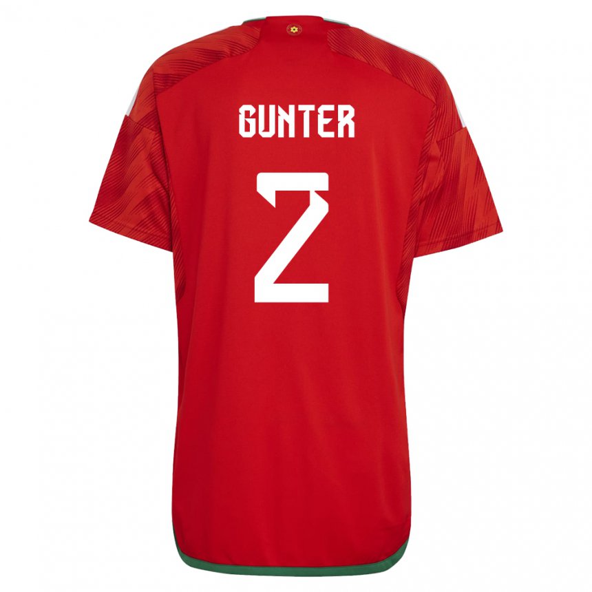 Kinderen Welsh Chris Gunter #2 Rood Thuisshirt Thuistenue 22-24 T-shirt