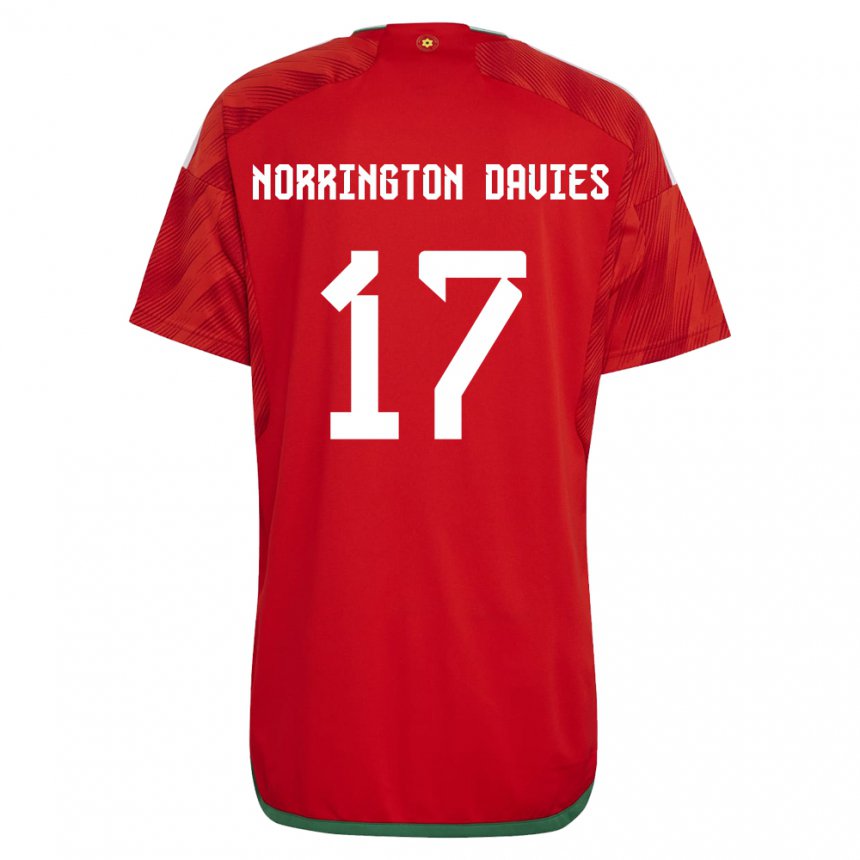 Kinderen Welsh Rhys Norrington Davies #17 Rood Thuisshirt Thuistenue 22-24 T-shirt