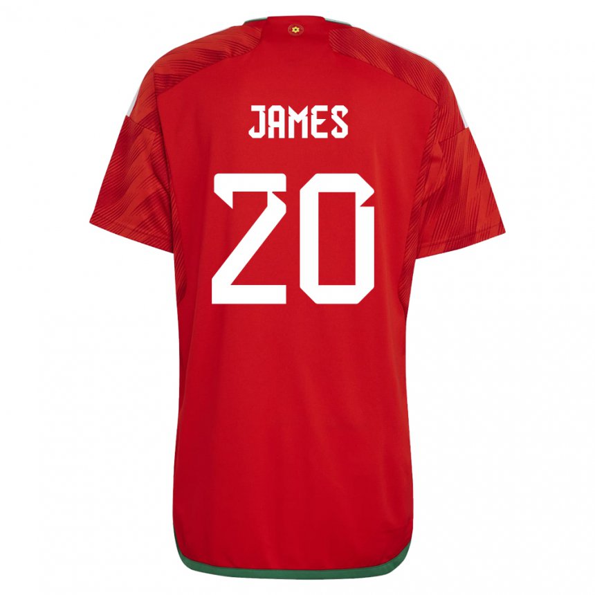 Kinderen Welsh Daniel James #20 Rood Thuisshirt Thuistenue 22-24 T-shirt