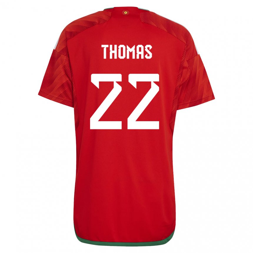 Kinderen Welsh Sorba Thomas #22 Rood Thuisshirt Thuistenue 22-24 T-shirt