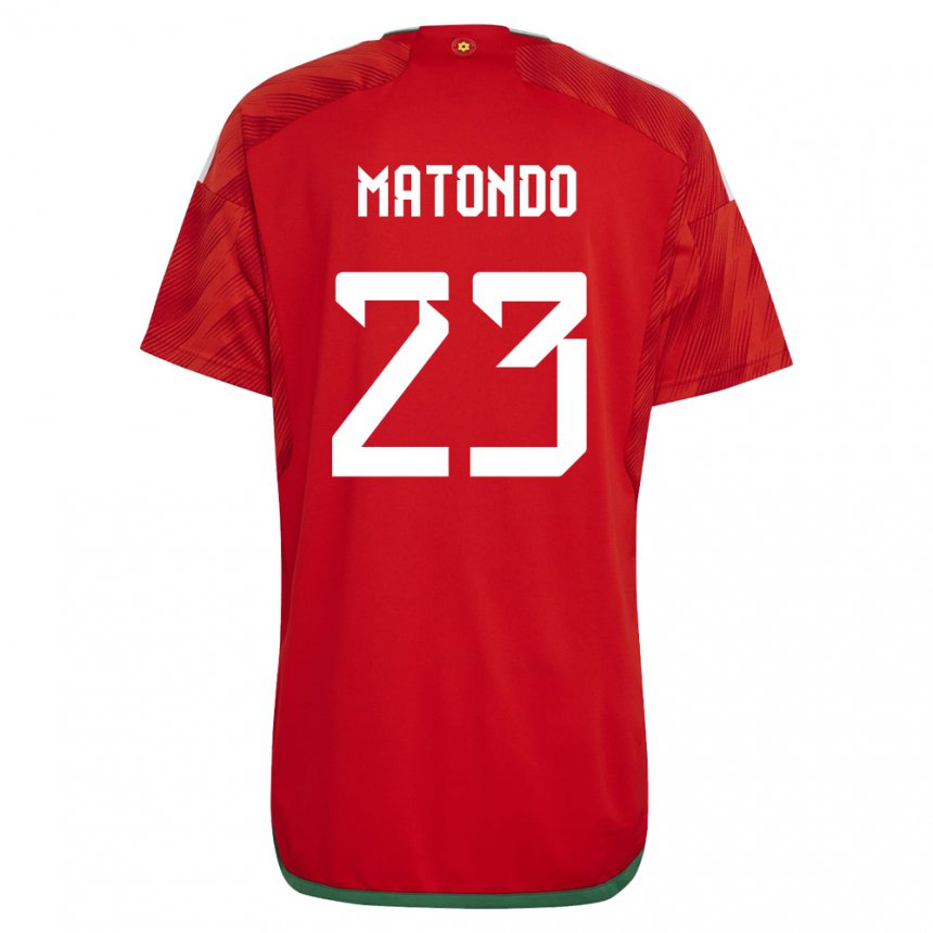 Kinderen Welsh Rabbi Matondo #23 Rood Thuisshirt Thuistenue 22-24 T-shirt