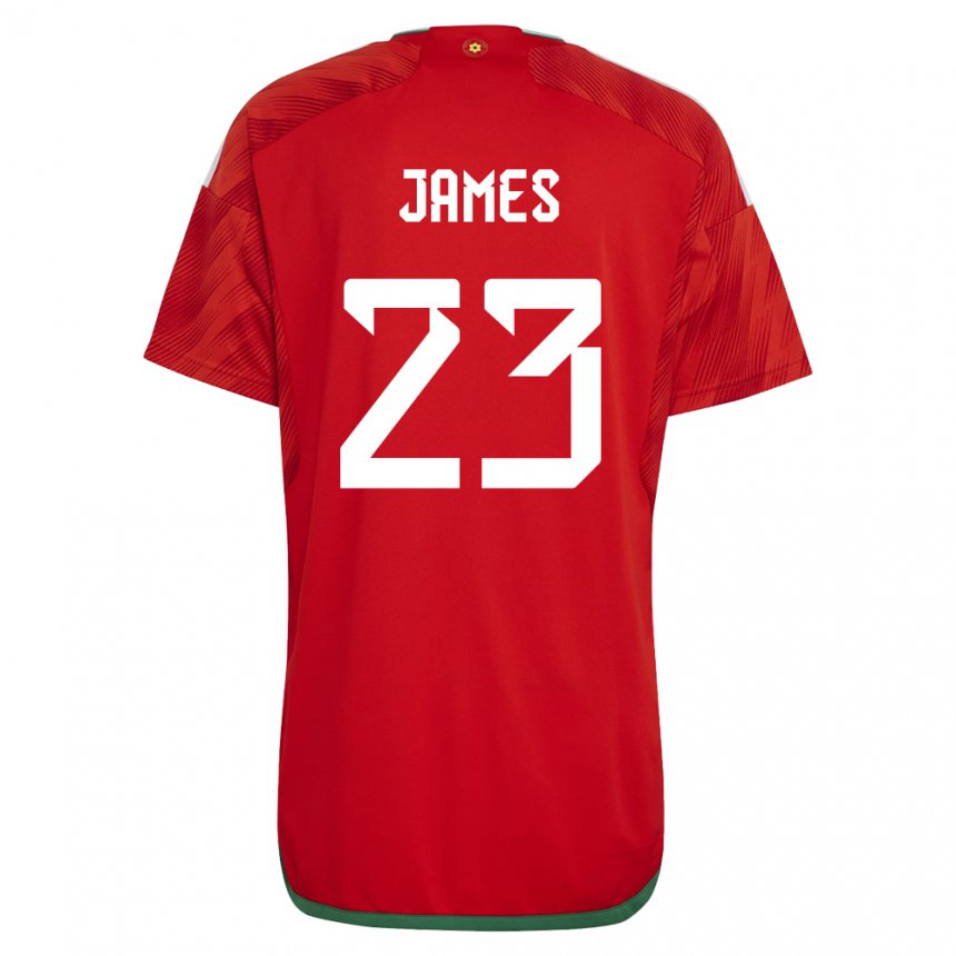 Kinderen Welsh Jordan James #23 Rood Thuisshirt Thuistenue 22-24 T-shirt