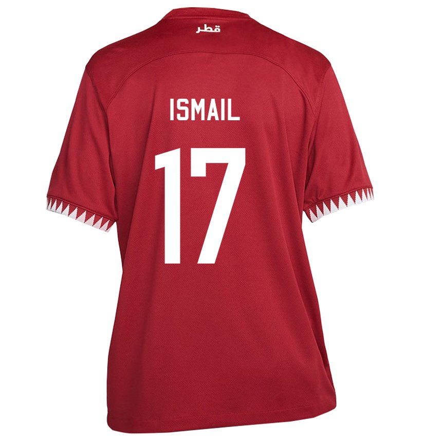 Kinderen Qatarees Ismail Mohamad #17 Kastanjebruin Thuisshirt Thuistenue 22-24 T-shirt