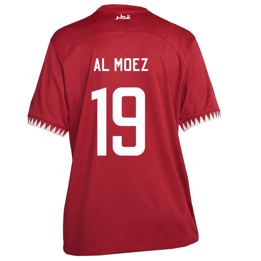 Kinderen Qatarees Almoez Ali #19 Kastanjebruin Thuisshirt Thuistenue 22-24 T-shirt