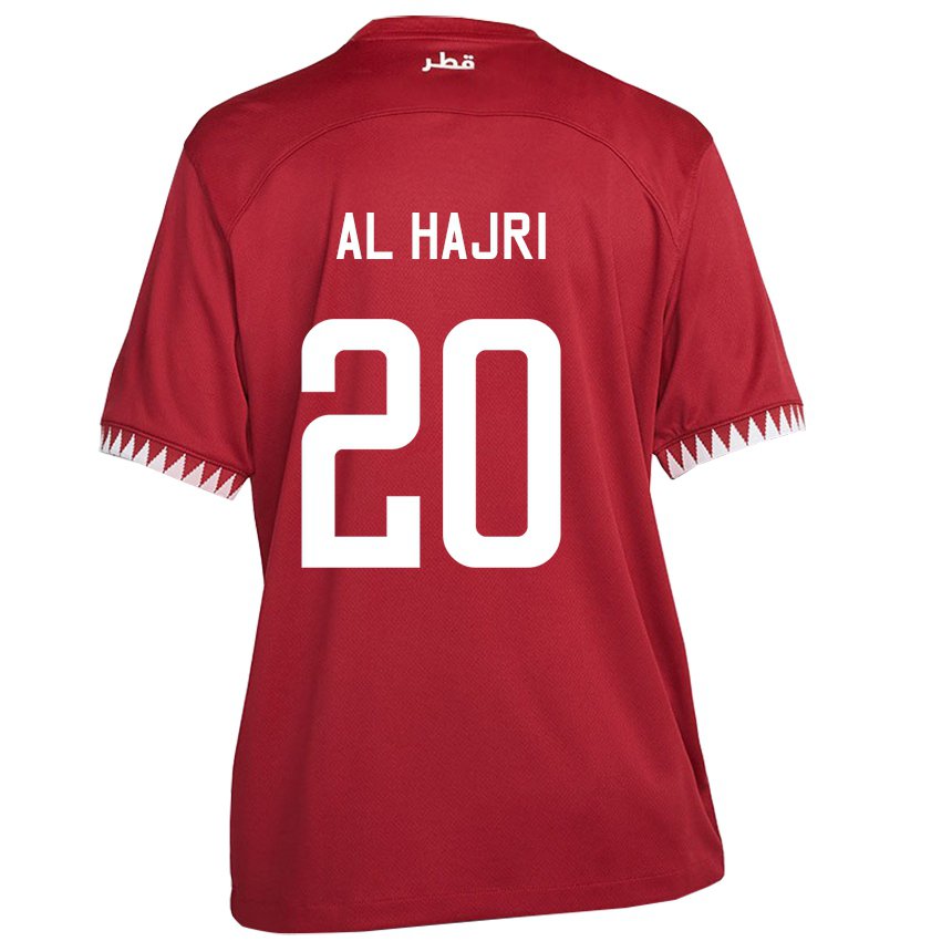 Kinderen Qatarees Salem Al Hajri #20 Kastanjebruin Thuisshirt Thuistenue 22-24 T-shirt