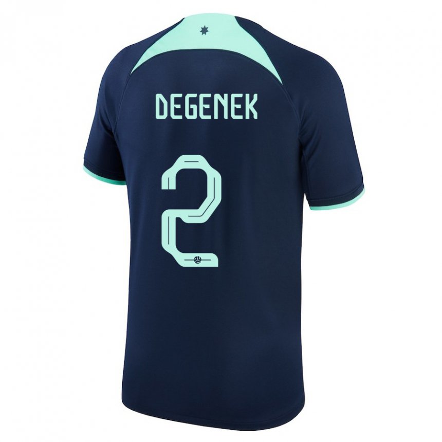 Kinderen Australisch Milos Degenek #2 Donkerblauw Uitshirt Uittenue 22-24 T-shirt