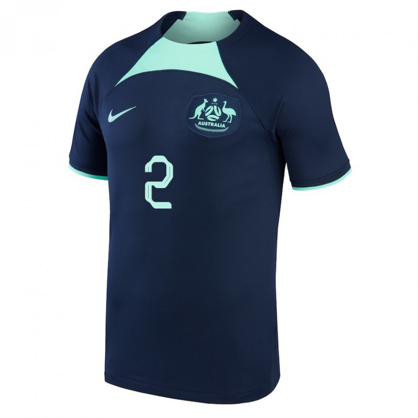 Kinderen Australisch Milos Degenek #2 Donkerblauw Uitshirt Uittenue 22-24 T-shirt