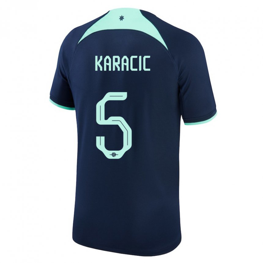 Kinderen Australisch Fran Karacic #5 Donkerblauw Uitshirt Uittenue 22-24 T-shirt