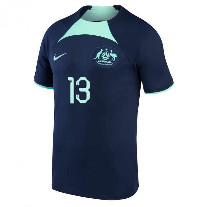 Kinderen Australisch Aaron Mooy #13 Donkerblauw Uitshirt Uittenue 22-24 T-shirt
