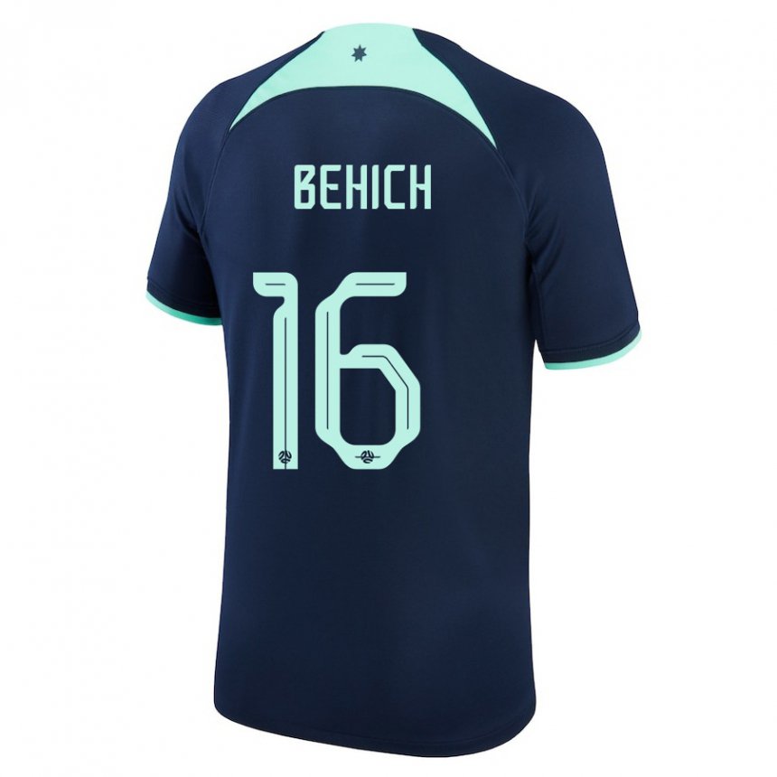 Kinderen Australisch Aziz Behich #16 Donkerblauw Uitshirt Uittenue 22-24 T-shirt