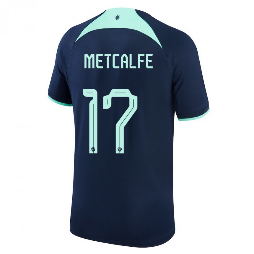 Kinderen Australisch Connor Metcalfe #17 Donkerblauw Uitshirt Uittenue 22-24 T-shirt